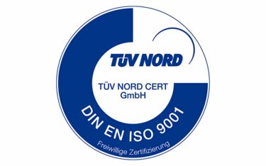 TÜV Nord certificate according to DIN EN ISO 9001